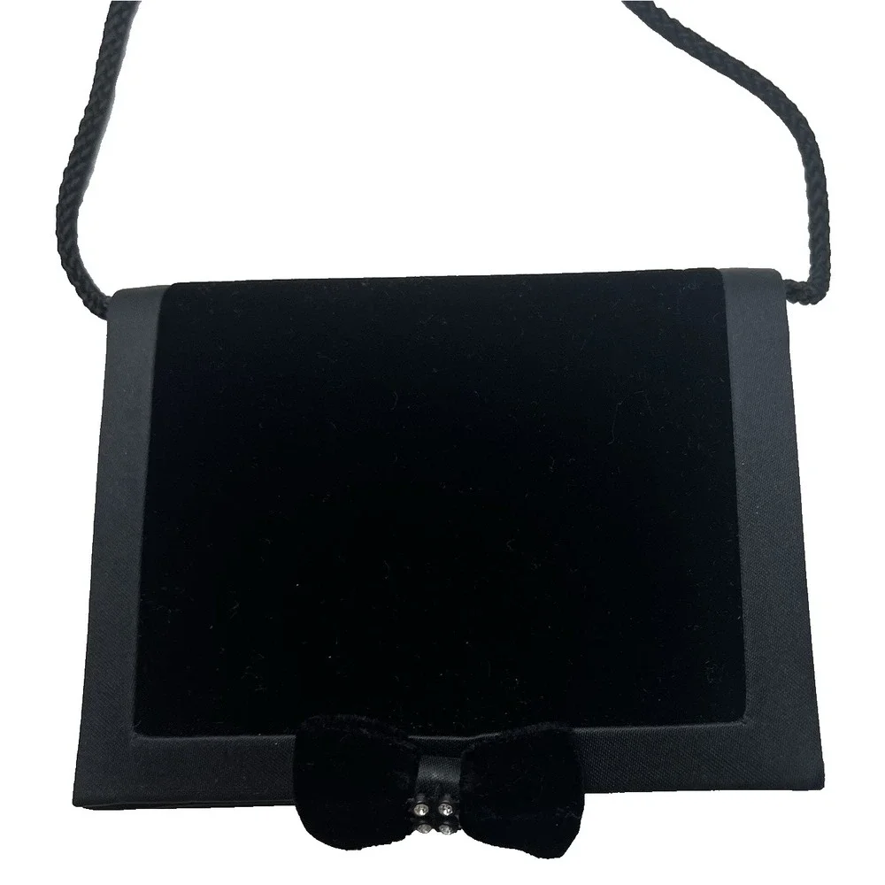 Cross Body Bow Sparkle Evening Bag Black Dressy Bag